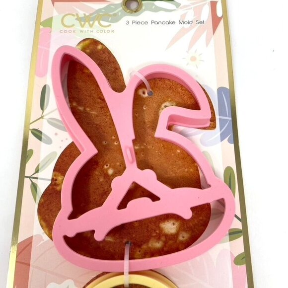 Cook With Color 3 Piece Silicone Pancake Mold Set Easter Bunny Chick Egg - Picture 8 of 10